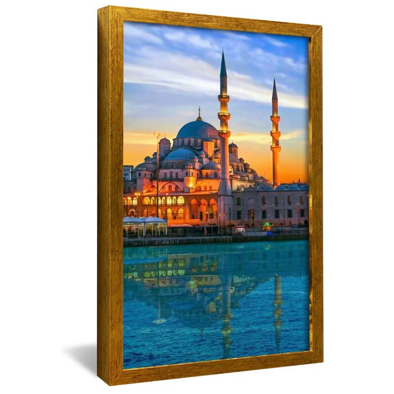 quadro arquitetura de dubai dourado