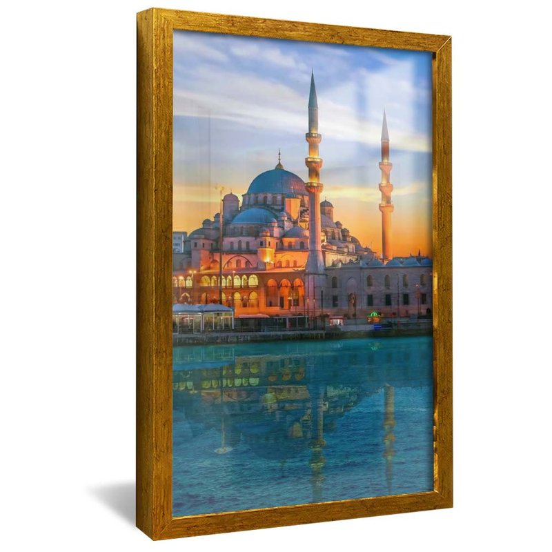 quadro arquitetura de dubai dourado reflexo