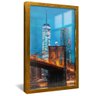 quadro arquitetura nova york dourado reflexo