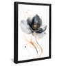 quadro floral em aquarela preto