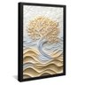 quadro arvore e ondas ceramica preto