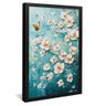 quadro pintura flores e borboleta preto