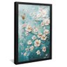 quadro pintura flores e borboleta preto reflexo