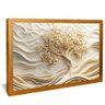 quadro arvore em ceramica branca dourado