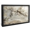 quadro arvore em marmore branco preto reflexo