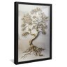 quadro bonzai dourado preto reflexo