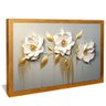 quadro floral ornamentado 3d dourado