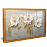 quadro floral ornamentado 3d dourado reflexo