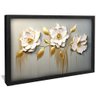quadro floral ornamentado 3d preto