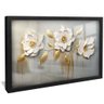 quadro floral ornamentado 3d preto reflexo