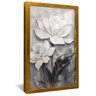 quadro floral em pintura oleo dourado reflexo