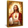 quadro sagrado coracao de jesus dourado