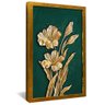 quadro floral dourado em verde pasto dourado