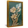 quadro floral dourado em verde pasto dourado reflexo