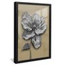 quadro floral em blacksilver preto reflexo
