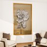 1 quadro floral em blacksilver dourado