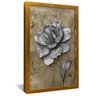 quadro floral cromado em pasto dourado