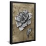 quadro floral cromado em pasto preto