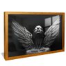 quadro anjo em cromo dourado reflexo