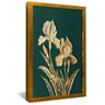 quadro flor em ouro no fundo verde dourado