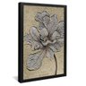 quadro flor cinza em pasto preto