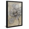 quadro flor cinza em pasto preto reflexo