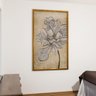 2 quadro flor cinza em pasto dourado