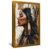 quadro mulher indigena dourado