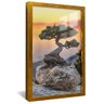 quadro bonzai na pedra dourado reflexo