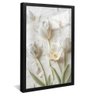 quadro tulipas brancas preto reflexo