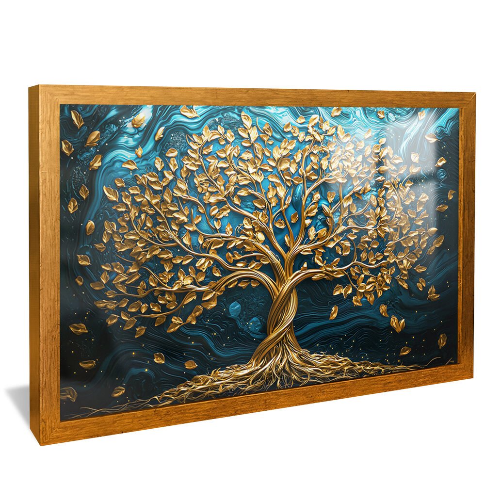 Quadro Decorativo Árvore de Ouro no Painel V2106