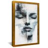 quadro rosto feminino abstrato dourado