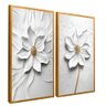 quadro duo floral leite pasto dourado