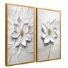 quadro duo floral leite pasto dourado reflexo