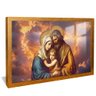 quadro sagrada familia dourado reflexo