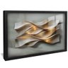 quadro painel 3d aco escovado preto reflexo