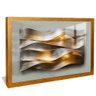 quadro painel 3d metal escovado dourado reflexo