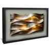 quadro painel 3d metal escovado preto