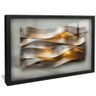 quadro painel 3d metal escovado preto reflexo