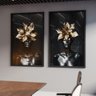 1 quadro duo mulher floral preto