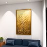 1 quadro arvore em ouro dourado