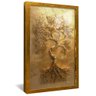 quadro arvore no painel em ouro dourado reflexo