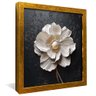 quadro floral branco em pasto no fundo preto dourado
