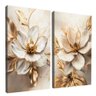 quadro duo floral castanha borda infinita