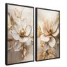 quadro duo floral castanha preto reflexo