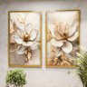 1 quadro duo floral castanha dourado