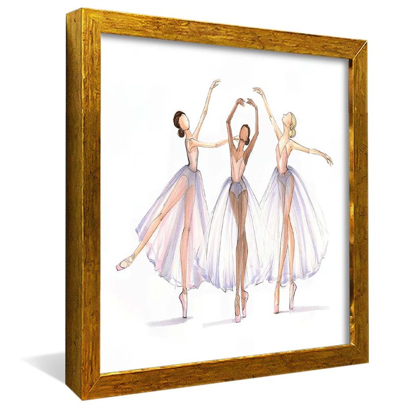quadro a danca das bailarinas dourado