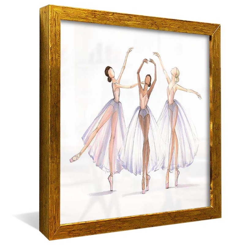 quadro a danca das bailarinas dourado reflexo