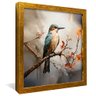 quadro pintura passaro guarda rios dourado