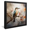 quadro pintura passaro guarda rios preto